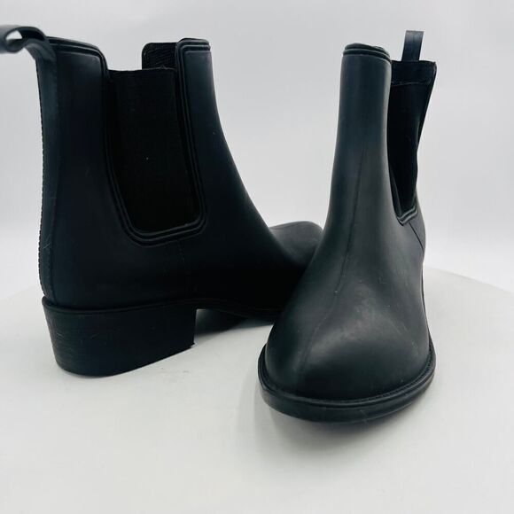 Jeffrey Campbell Havana Last Black Rubber Rain Boots Size 10 - Picture 7 of 15